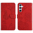 For Samsung Galaxy S25+ 5G Skin Feel Butterfly Embossed Flip Leather Phone Case(Red) - Galaxy S25+ 5G Cases by PMC Jewellery | Online Shopping South Africa | PMC Jewellery | Buy Now Pay Later Mobicred