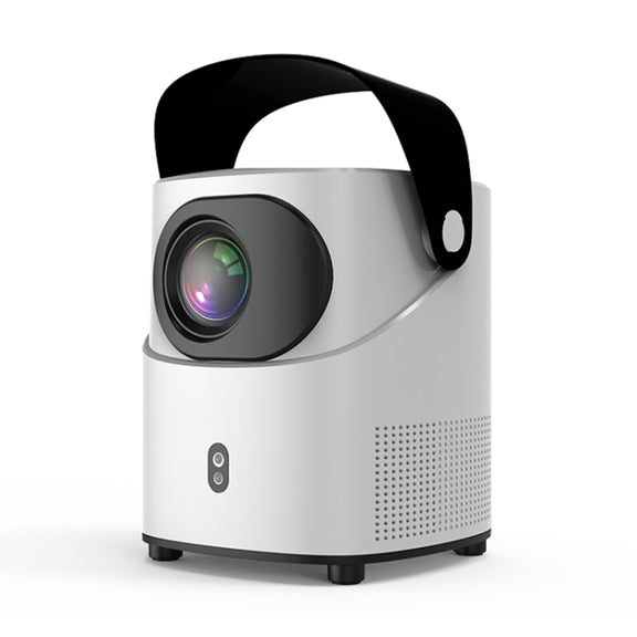 T-2 1920 x 1080P 240ANSI HiSilicon 352 Android 9.0 Portable Projector, UK Plug(White)