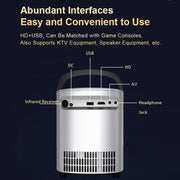 T-2 1920 x 1080P 240ANSI HiSilicon 352 Android 9.0 Portable Projector, US Plug(White)