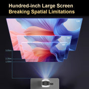 T-2 1920 x 1080P 240ANSI HiSilicon 352 Android 9.0 Portable Projector, US Plug(White)