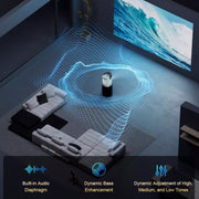 T-2 1920 x 1080P 240ANSI HiSilicon 352 Android 9.0 Portable Projector, US Plug(White)