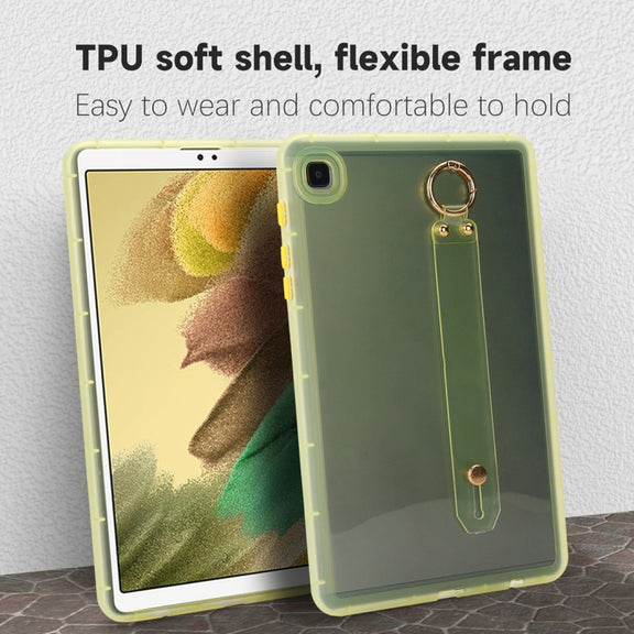 For Samsung Galaxy Tab S9 / S8 / S7 Wristband Holder PC Hybrid TPU Soft Tablet Case(Yellow)