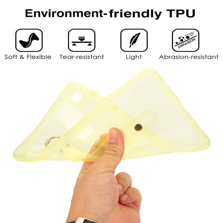 For Samsung Galaxy Tab S9 / S8 / S7 Wristband Holder PC Hybrid TPU Soft Tablet Case(Yellow)