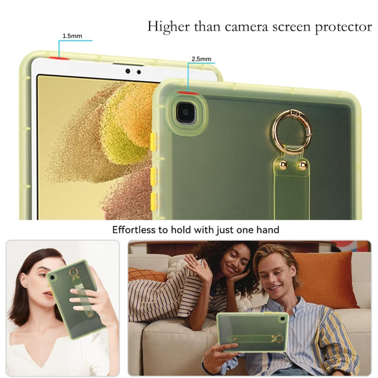 For Samsung Galaxy Tab S9 / S8 / S7 Wristband Holder PC Hybrid TPU Soft Tablet Case(Yellow)