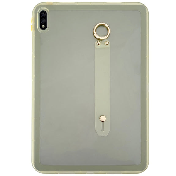 For Samsung Galaxy Tab S9 / S8 / S7 Wristband Holder PC Hybrid TPU Soft Tablet Case(Yellow)