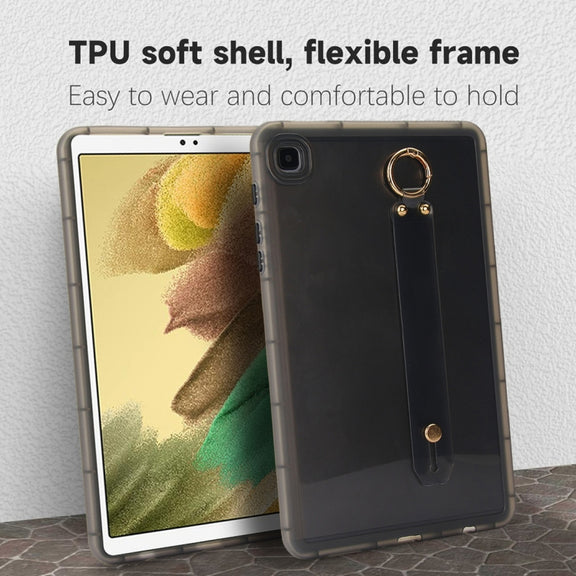 For Samsung Galaxy Tab S9 / S8 / S7 Wristband Holder PC Hybrid TPU Soft Tablet Case(Black)