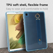 For Samsung Galaxy Tab S9 / S8 / S7 Wristband Holder PC Hybrid TPU Soft Tablet Case(Blue)