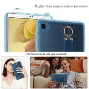 For Samsung Galaxy Tab S9 / S8 / S7 Wristband Holder PC Hybrid TPU Soft Tablet Case(Blue)