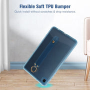 For Samsung Galaxy Tab S9 / S8 / S7 Wristband Holder PC Hybrid TPU Soft Tablet Case(Blue)
