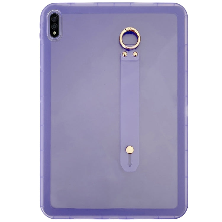 For Samsung Galaxy Tab S9 / S8 / S7 Wristband Holder PC Hybrid TPU Soft Tablet Case(Purple)