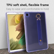 For Samsung Galaxy Tab S9 / S8 / S7 Wristband Holder PC Hybrid TPU Soft Tablet Case(Purple)