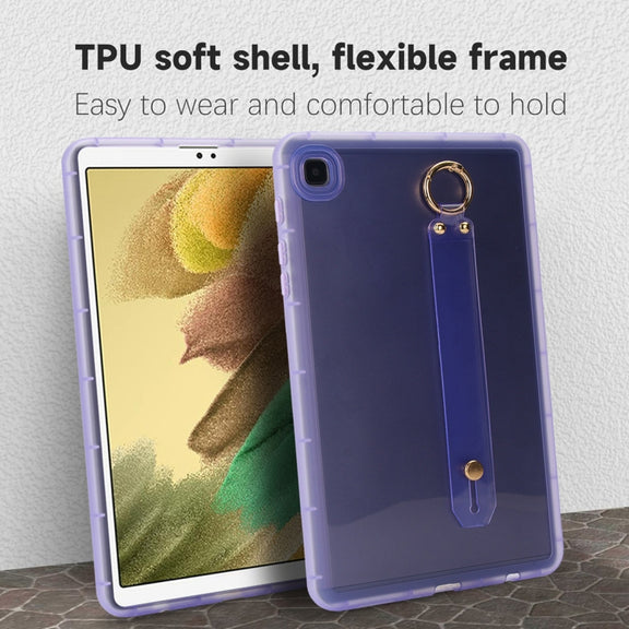 For Samsung Galaxy Tab S9 / S8 / S7 Wristband Holder PC Hybrid TPU Soft Tablet Case(Purple)