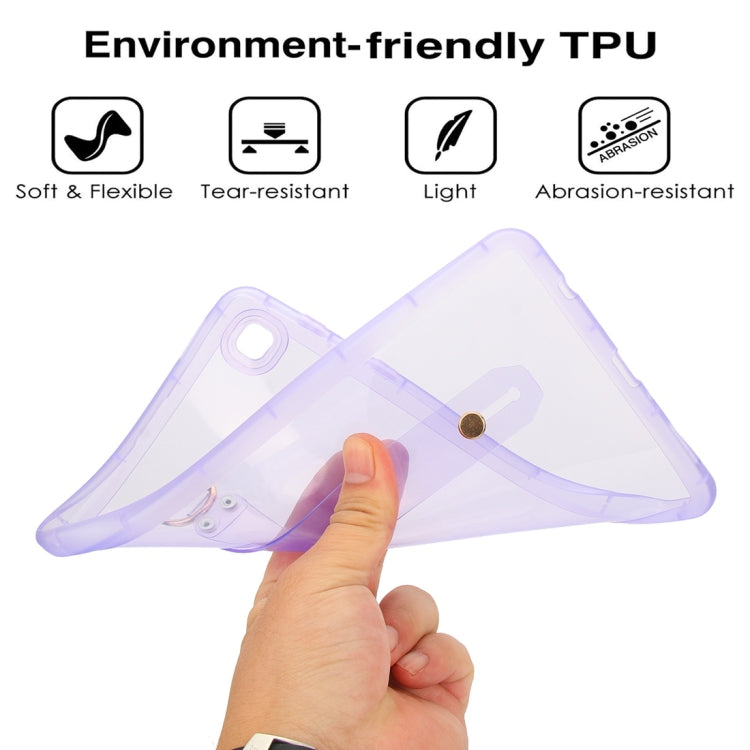For Samsung Galaxy Tab S9 / S8 / S7 Wristband Holder PC Hybrid TPU Soft Tablet Case(Purple)
