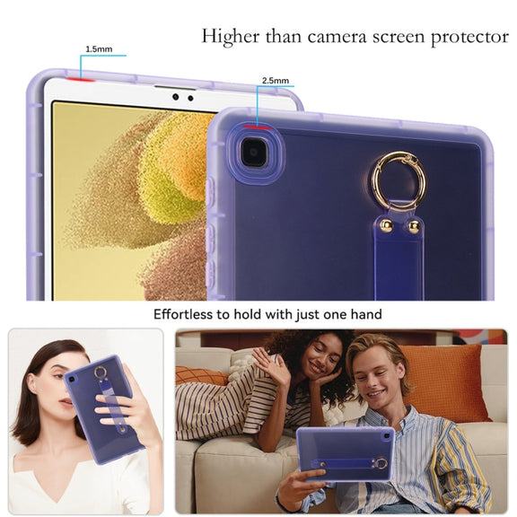 For Samsung Galaxy Tab S9 / S8 / S7 Wristband Holder PC Hybrid TPU Soft Tablet Case(Purple)