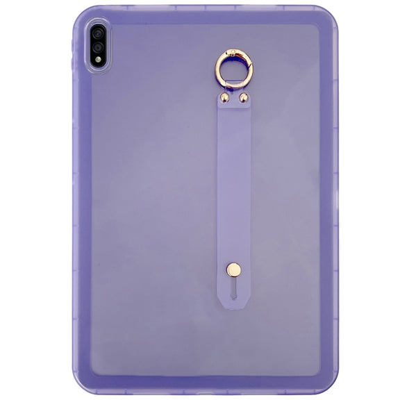 For Samsung Galaxy Tab S9 / S8 / S7 Wristband Holder PC Hybrid TPU Soft Tablet Case(Purple)