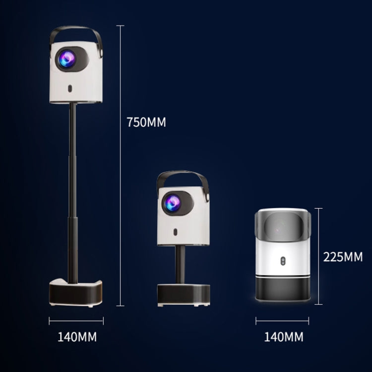 TS-2 1920 x 1080P 240ANSI HiSilicon 352 Android 9.0 Telescopic Projector, UK Plug(White)