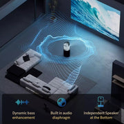 TS-2 1920 x 1080P 240ANSI HiSilicon 352 Android 9.0 Telescopic Projector, US Plug(White)