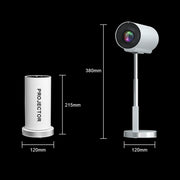 TS-3 1280x720P 260ANSI HiSilicon 352 Android 9.0 Telescopic Projector, US Plug(White)