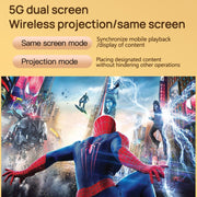 TZ-1 1080P 280ANSI HiSilicon 352 Android 9.0 Foldable PTZ Stand Projector, EU Plug(Grey)