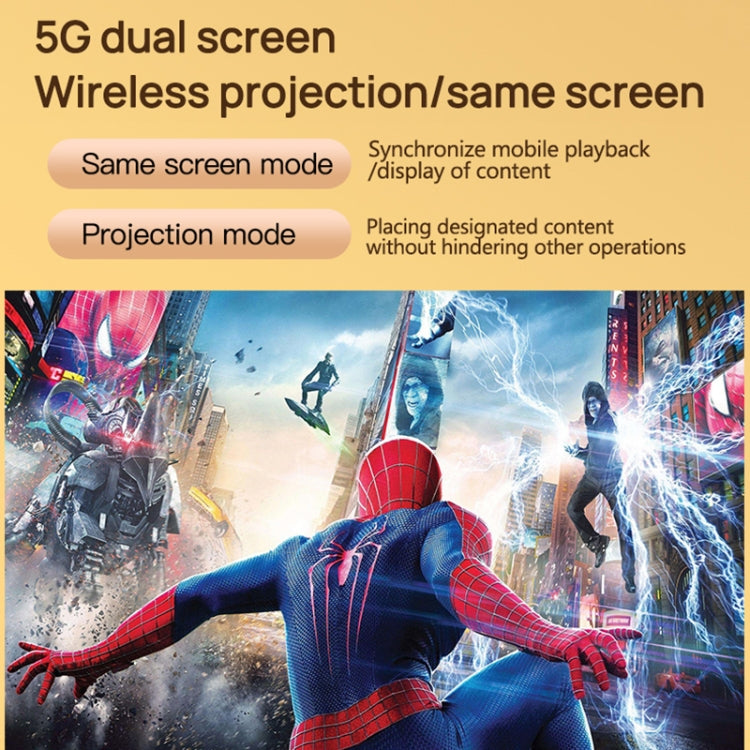 TZ-1 1080P 280ANSI HiSilicon 352 Android 9.0 Foldable PTZ Stand Projector, EU Plug(Grey)