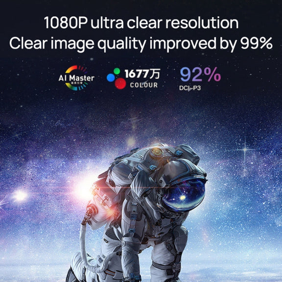 TZ-1 1080P 280ANSI HiSilicon 352 Android 9.0 Foldable PTZ Stand Projector, US Plug(Grey)