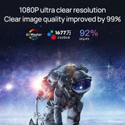 TZ-1 1080P 280ANSI HiSilicon 352 Android 9.0 Foldable PTZ Stand Projector, UK Plug(Grey)