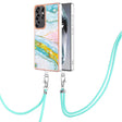 For Samsung Galaxy S25 Ultra 5G Electroplating Marble Dual-side IMD Phone Case with Lanyard(Green 004) - Galaxy S25 Ultra 5G Cases by PMC TechLife | Online Shopping South Africa | PMC TechLife | Buy Now Pay Later Mobicred