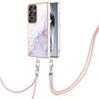 For Samsung Galaxy S25 Ultra 5G Electroplating Marble Dual-side IMD Phone Case with Lanyard(White 006) - Galaxy S25 Ultra 5G Cases by PMC TechLife | Online Shopping South Africa | PMC TechLife | Buy Now Pay Later Mobicred