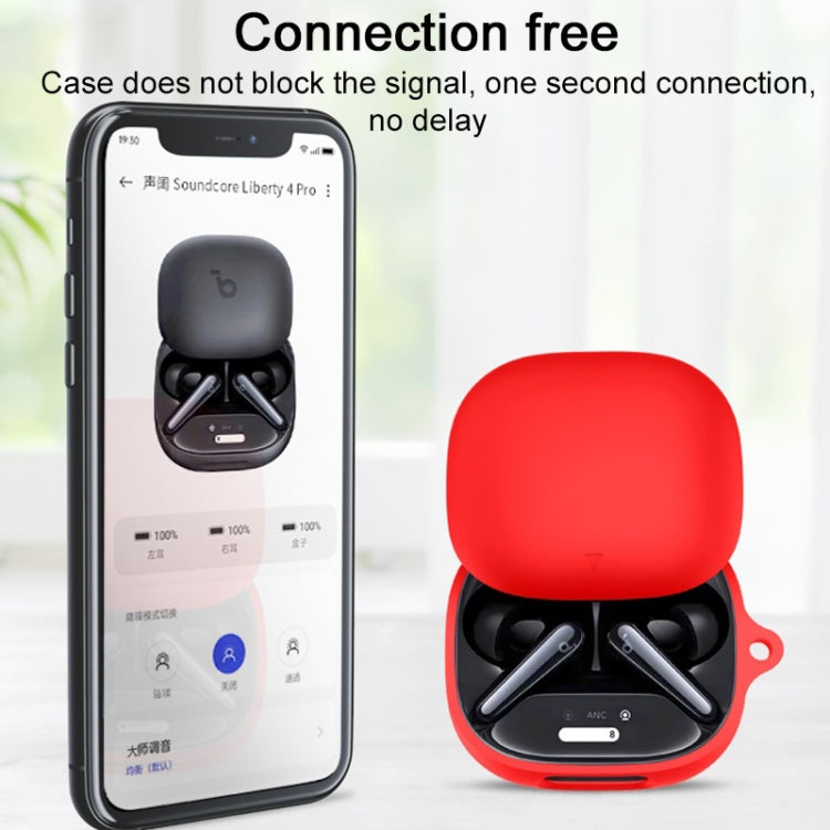 For Anker Soundcore Liberty 4 Pro Wireless Earphone Silicone Protective Case(Dark Green)