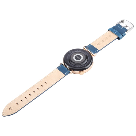 18mm Silver Steel Buckle Genuine Leather Watch Band Wristband(Blue)