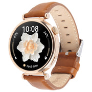 18mm Silver Steel Buckle Genuine Leather Watch Band Wristband(Brown)