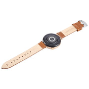 18mm Silver Steel Buckle Genuine Leather Watch Band Wristband(Brown)