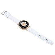 20mm Silver Steel Buckle Genuine Leather Watch Band Wristband(White)