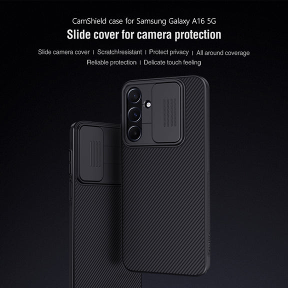 For Samsung Galaxy A16 5G NILLKIN Black Mirror Series Camshield PC Phone Case(Black)