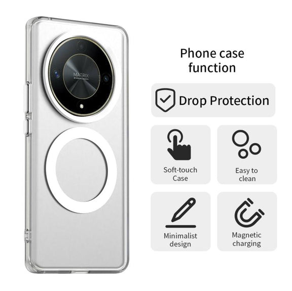 For Honor Magic6 Lite 5G Candy Magsafe PC Hybrid TPU Phone Case(White)