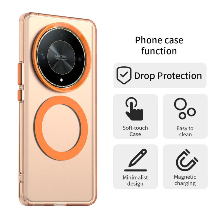 For Honor Magic6 Lite 5G Candy Magsafe PC Hybrid TPU Phone Case(Orange)