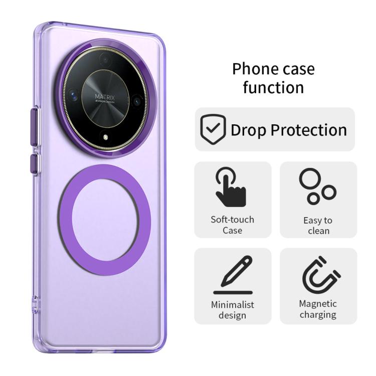 For Honor Magic6 Lite 5G Candy Magsafe PC Hybrid TPU Phone Case(Purple)