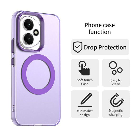For Honor 400 Global 156.5mm Candy Magsafe PC Hybrid TPU Phone Case(Purple)