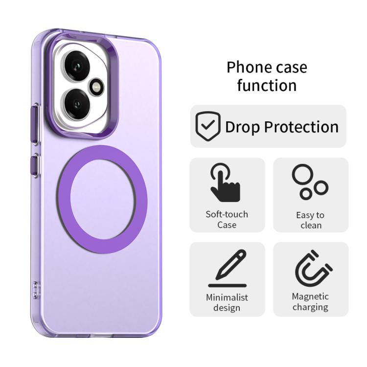 For Honor 400 Global 156.5mm Candy Magsafe PC Hybrid TPU Phone Case(Purple)