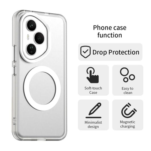 For Honor 400 Pro Global 160.8mm Candy Magsafe PC Hybrid TPU Phone Case(White)