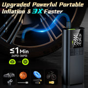 T8 Car Digital Display Portable Smart Electric Wireless Air Pump(Black)