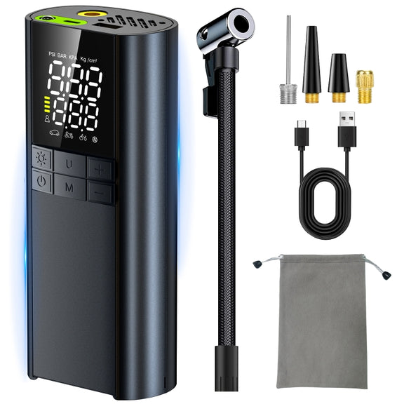T8 Car Digital Display Portable Smart Electric Wireless Air Pump(Black)
