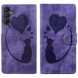 For Samsung Galaxy S25+ 5G Pen Heart Cat Embossed Leather Phone Case(Purple) - Galaxy S25+ 5G Cases by PMC TechLife | Online Shopping South Africa | PMC TechLife | Buy Now Pay Later Mobicred