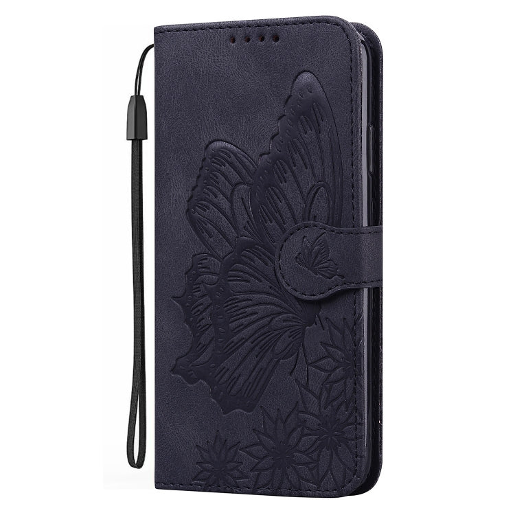 For Samsung Galaxy S25 5G Retro Skin Feel Butterflies Embossing Horizontal Flip Leather Phone Case(Black)