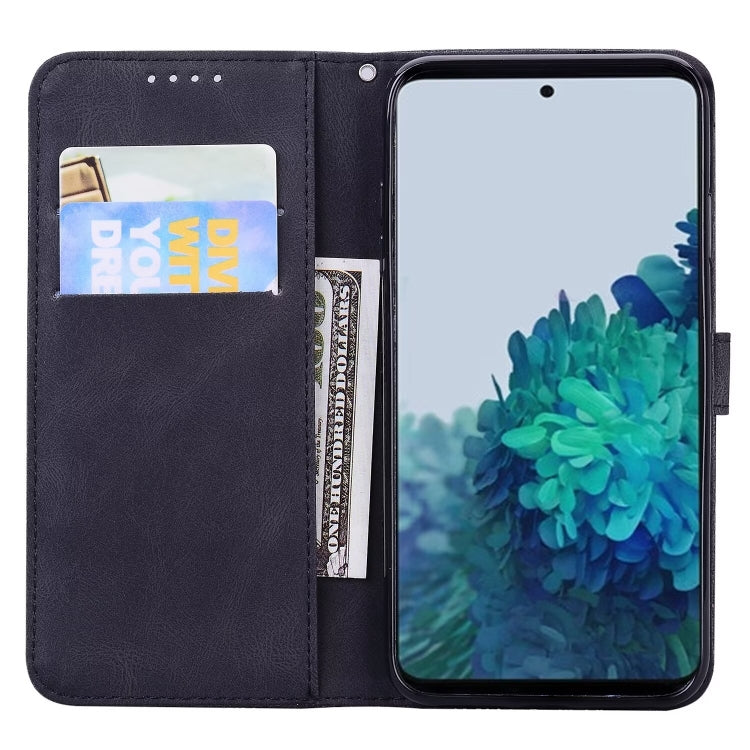 For Samsung Galaxy S25 5G Retro Skin Feel Butterflies Embossing Horizontal Flip Leather Phone Case(Black)
