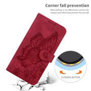 For Samsung Galaxy S25 5G Retro Skin Feel Butterflies Embossing Horizontal Flip Leather Phone Case(Red)