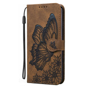 For Samsung Galaxy S25 5G Retro Skin Feel Butterflies Embossing Horizontal Flip Leather Phone Case(Brown)