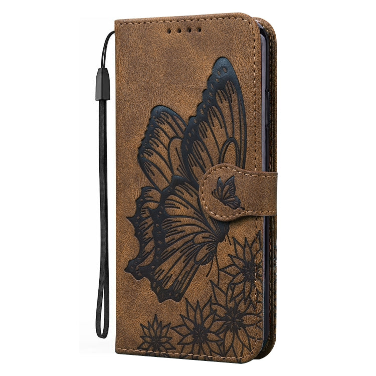 For Samsung Galaxy S25 5G Retro Skin Feel Butterflies Embossing Horizontal Flip Leather Phone Case(Brown)