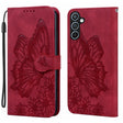 For Samsung Galaxy S25+ 5G Retro Skin Feel Butterflies Embossing Horizontal Flip Leather Phone Case(Red) - Galaxy S25+ 5G Cases by PMC TechLife | Online Shopping South Africa | PMC TechLife | Buy Now Pay Later Mobicred