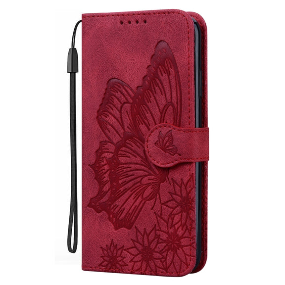 For Samsung Galaxy S25+ 5G Retro Skin Feel Butterflies Embossing Horizontal Flip Leather Phone Case(Red)